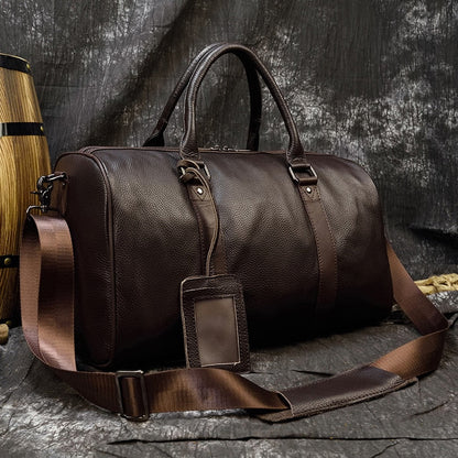 Bolsa de viaje de cuero auténtico suave y lujosa