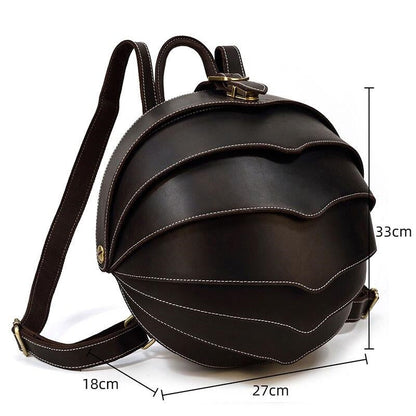 Mochila de cuero estilo escarabajo para damas