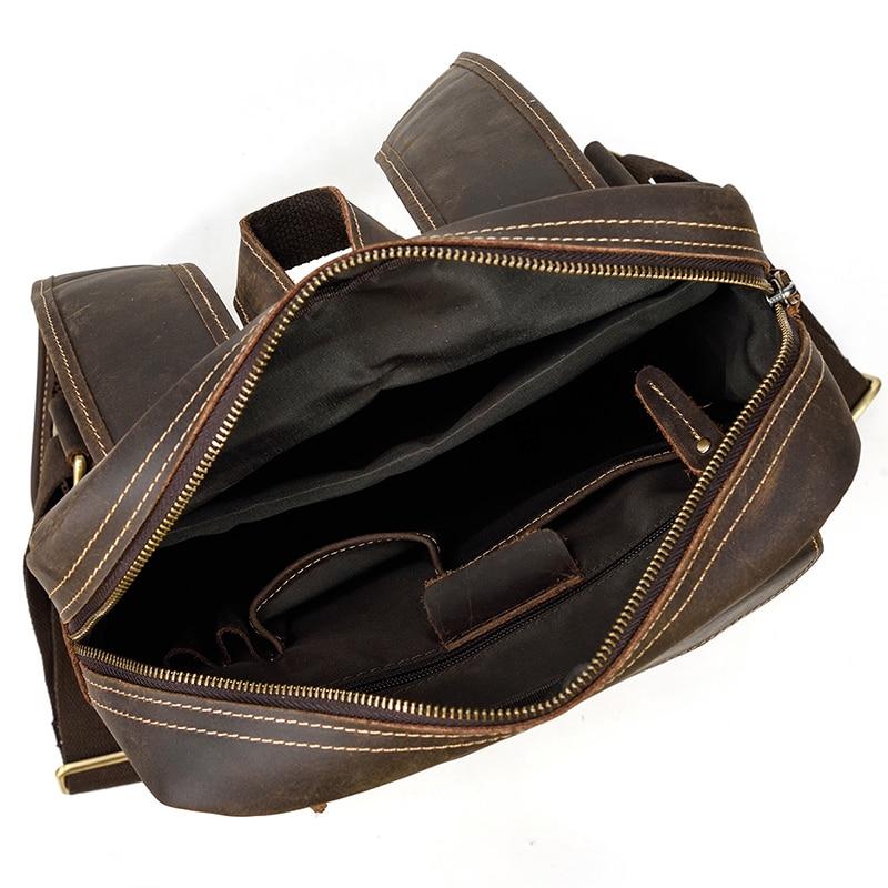 Gran mochila vintage de cuero para hombres