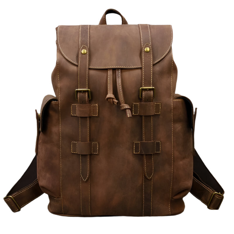 Mochila de cuero espaciosa