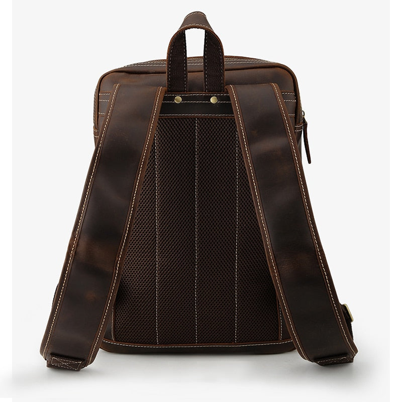Gran mochila vintage de cuero para hombres