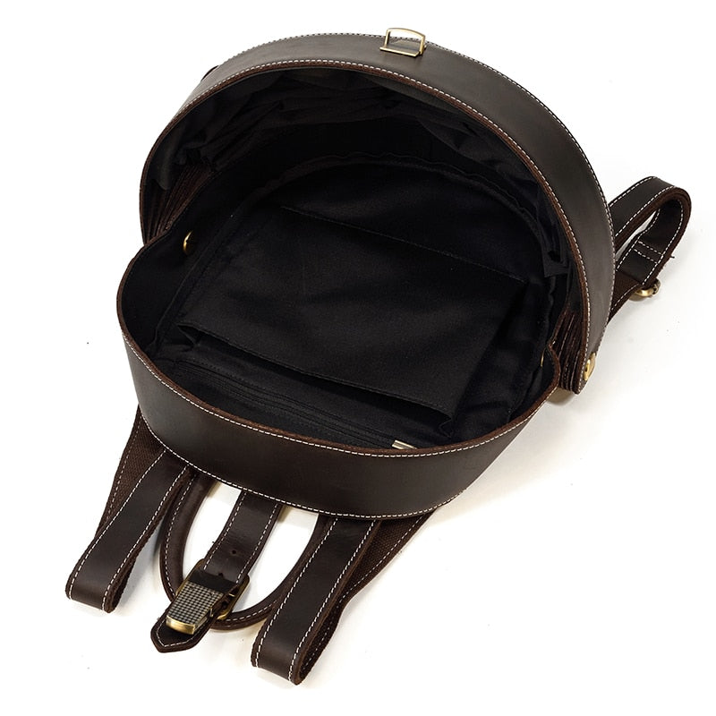 Mochila de cuero estilo escarabajo para damas