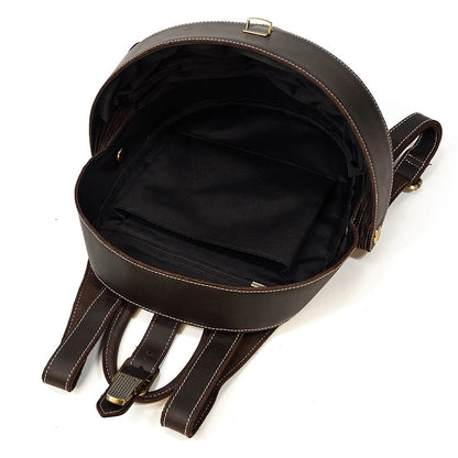 Mochila de cuero estilo escarabajo para damas
