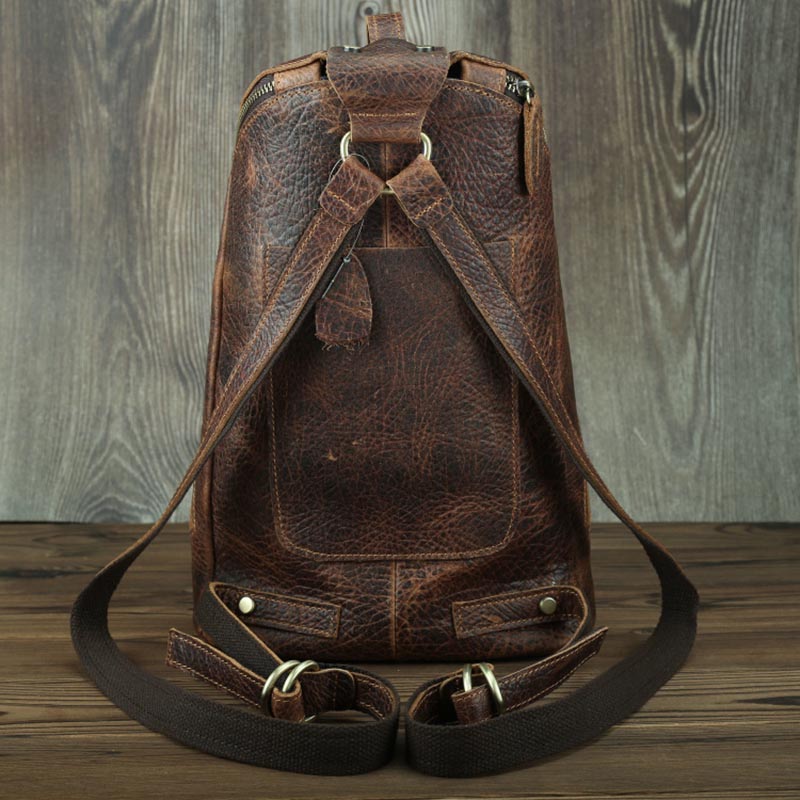 Mochila de Cuero Retro para la Universidad
