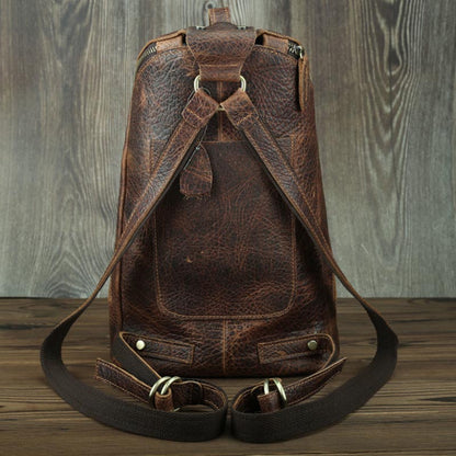 Mochila de Cuero Retro para la Universidad