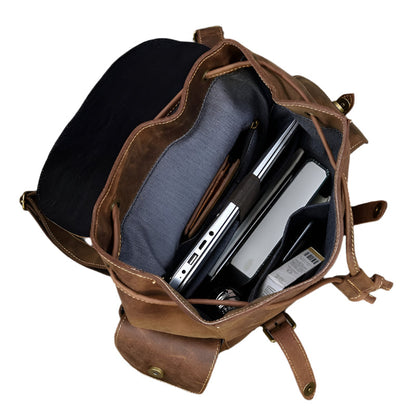 Mochila de cuero espaciosa