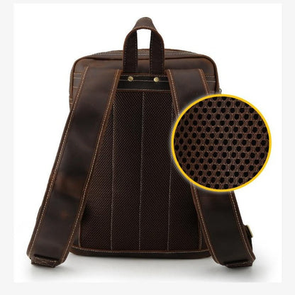 Gran mochila vintage de cuero para hombres