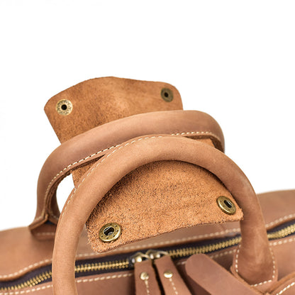 Bolso de viaje de cuero Crazy Horse vintage para hombres