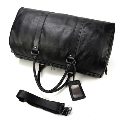 Bolsa de viaje de cuero auténtico suave y lujosa