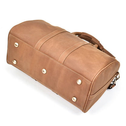Bolso de viaje de cuero Crazy Horse vintage para hombres