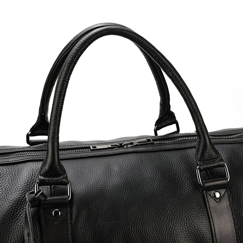 Bolsa de viaje de cuero auténtico suave y lujosa