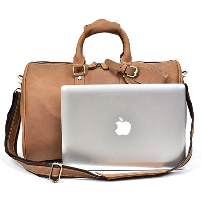 Bolso de viaje de cuero Crazy Horse vintage para hombres