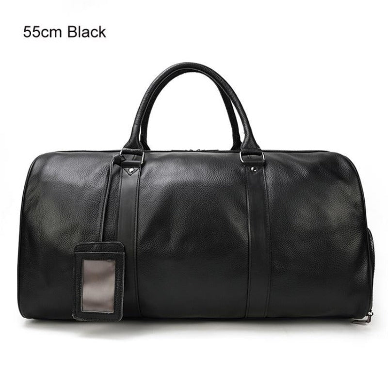 Bolsa de viaje de cuero auténtico suave y lujosa