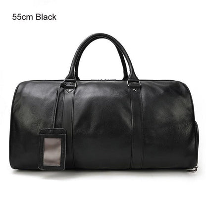 Bolsa de viaje de cuero auténtico suave y lujosa