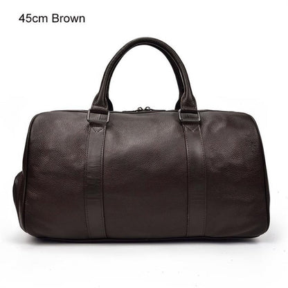 Bolsa de viaje de cuero auténtico suave y lujosa