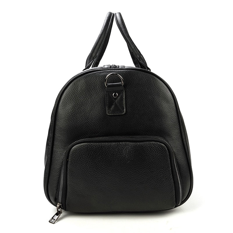 Bolsa de viaje de cuero auténtico suave y lujosa