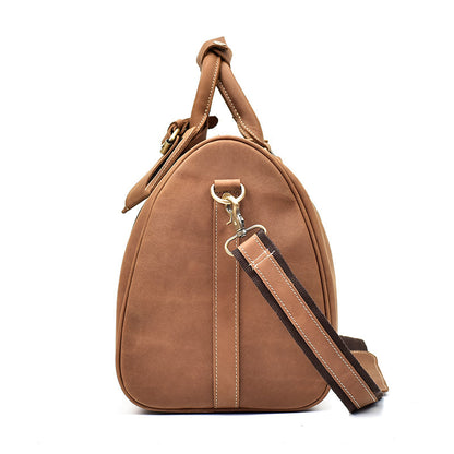 Bolso de viaje de cuero Crazy Horse vintage para hombres
