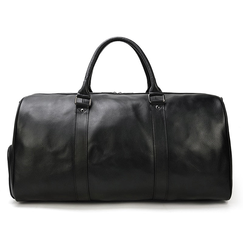 Bolsa de viaje de cuero auténtico suave y lujosa