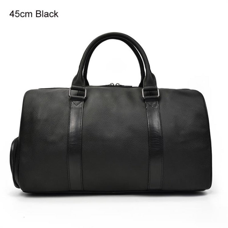 Bolsa de viaje de cuero auténtico suave y lujosa