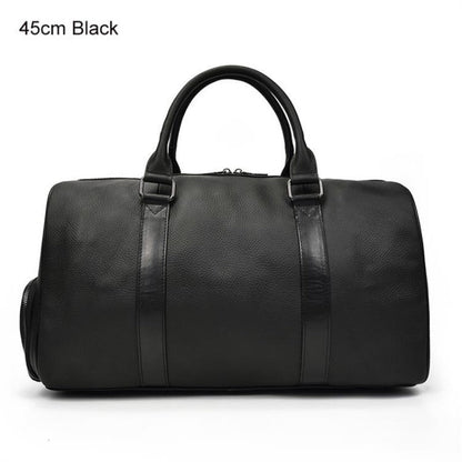 Bolsa de viaje de cuero auténtico suave y lujosa