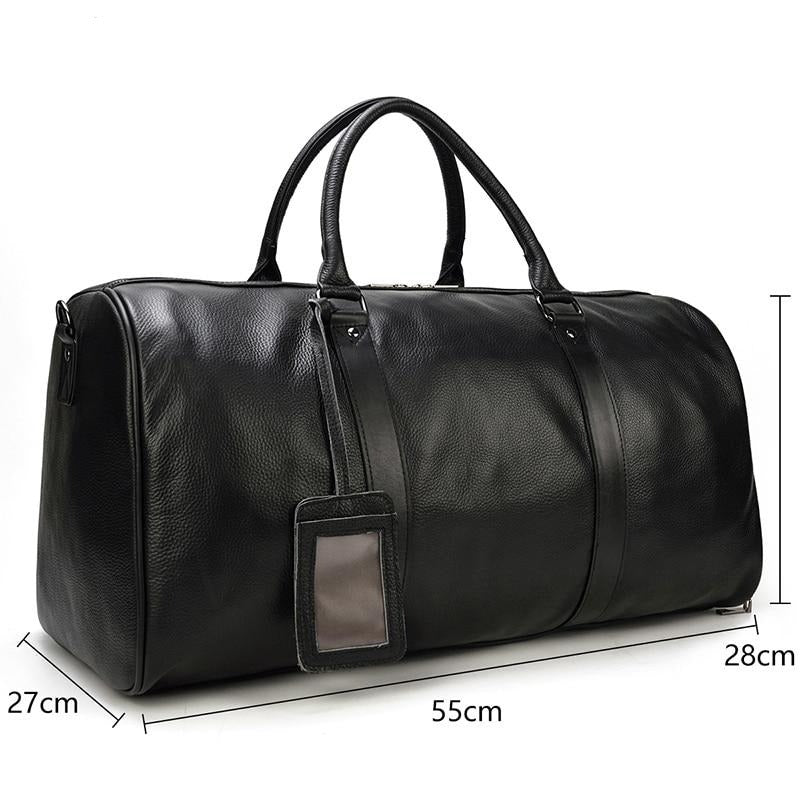 Bolsa de viaje de cuero auténtico suave y lujosa