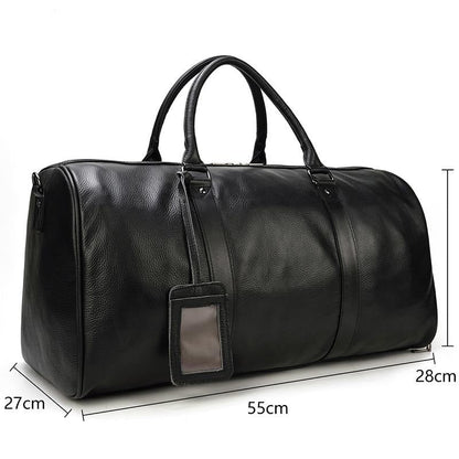 Bolsa de viaje de cuero auténtico suave y lujosa