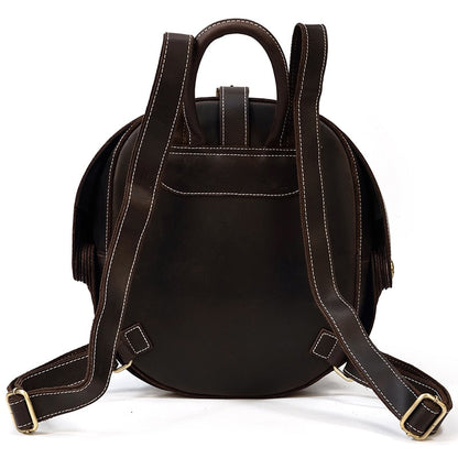 Mochila de cuero estilo escarabajo para damas