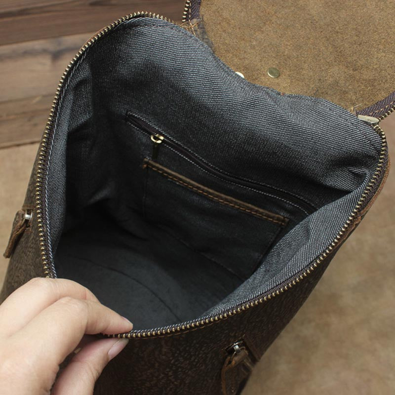 Mochila de Cuero Retro para la Universidad