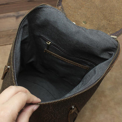 Mochila de Cuero Retro para la Universidad