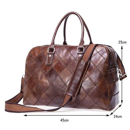 Bolso de Viaje Unisex de Cuero Suave Auténtico