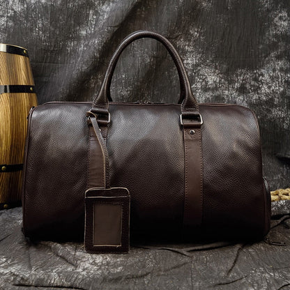 Bolsa de viaje de cuero auténtico suave y lujosa