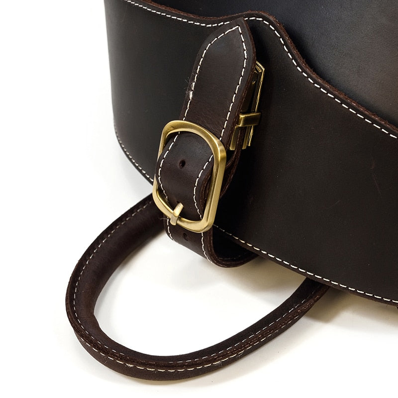 Mochila de cuero estilo escarabajo para damas