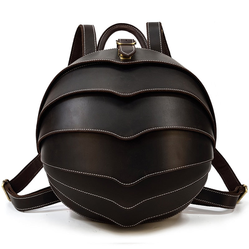 Mochila de cuero estilo escarabajo para damas