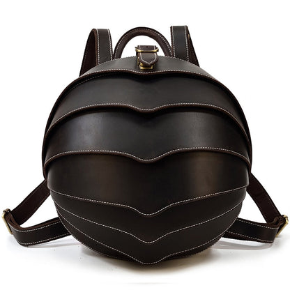 Mochila de cuero estilo escarabajo para damas