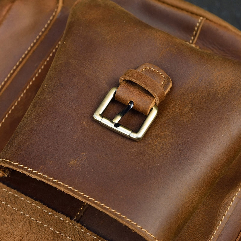 Mochila Unisex de Cuero Crazy Horse