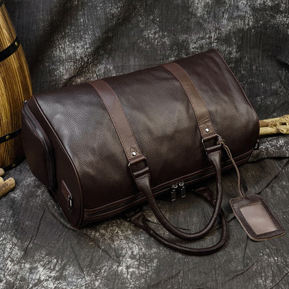 Bolsa de viaje de cuero auténtico suave y lujosa