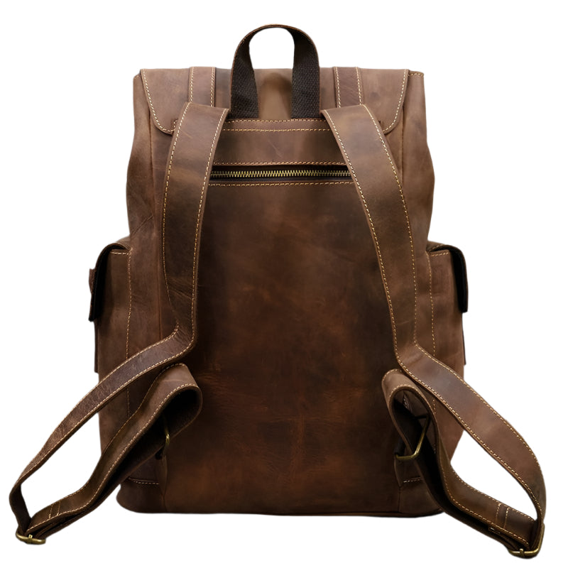 Mochila de cuero espaciosa