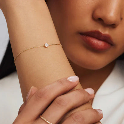 Pulsera con piedra moissanite Cléa | Oro
