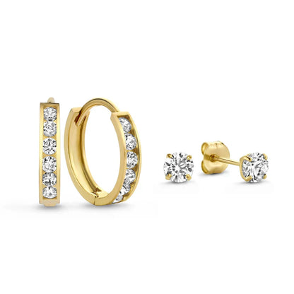 Conjunto de pendientes de piedra Dara Brillane | Oro