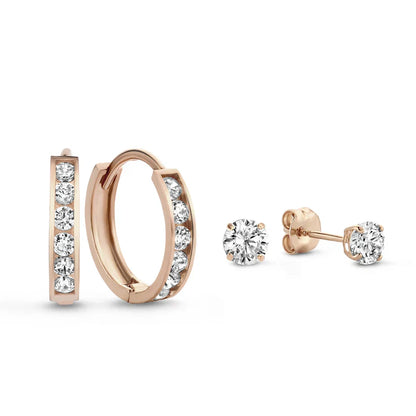 Conjunto de pendientes de piedra Dara Brillane | Oro