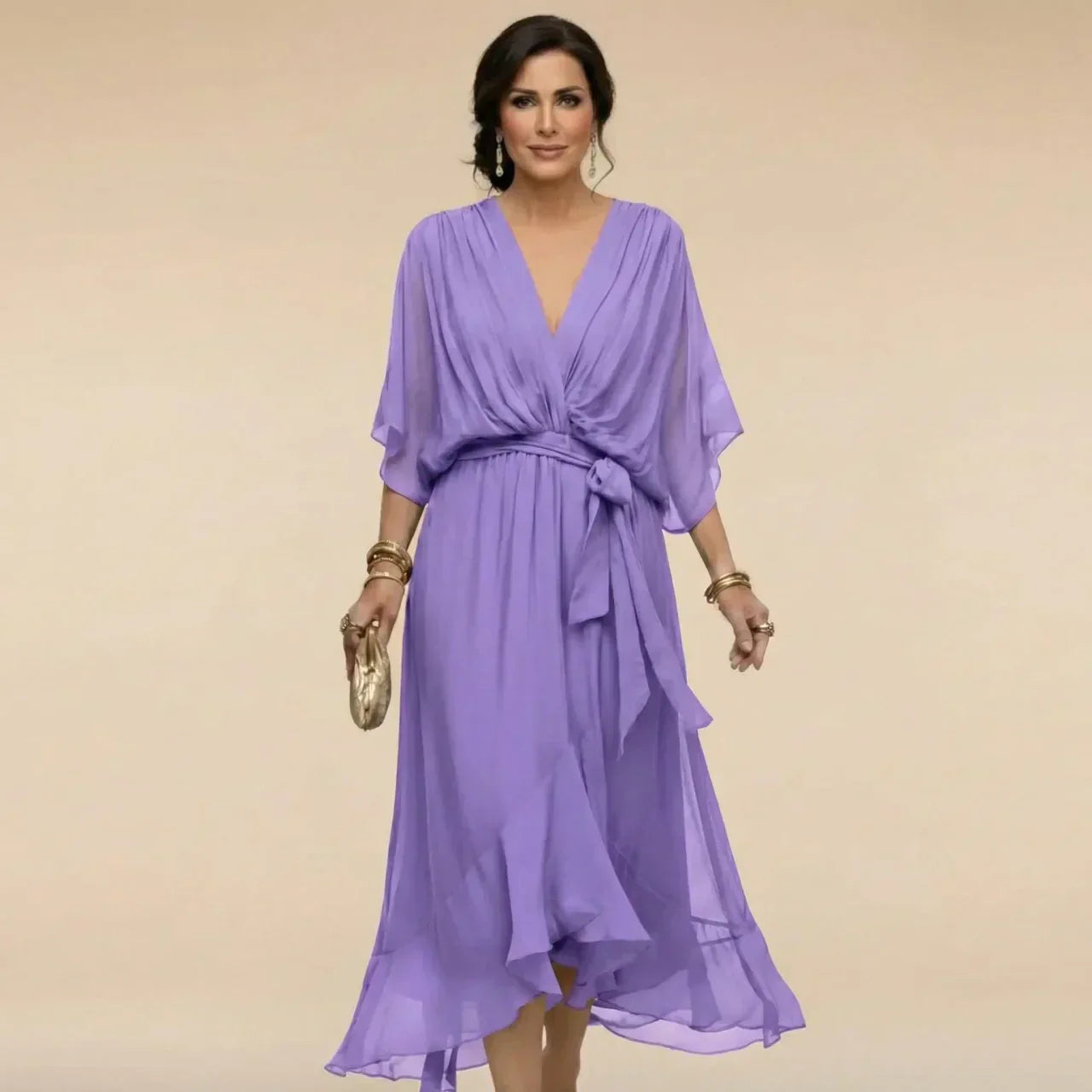 MARTA™ | Vestido ligero y transparente con escote en V