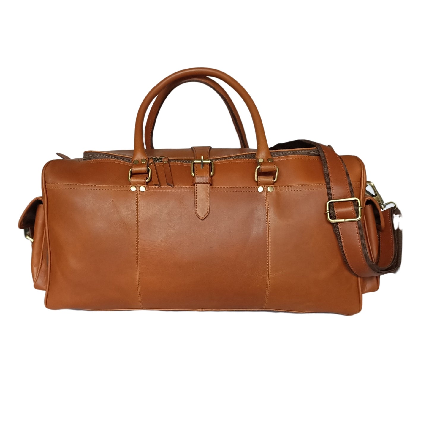 Bolso de fin de semana de cuero marrón