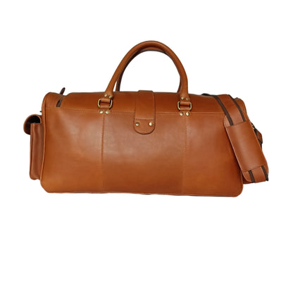 Bolso de fin de semana de cuero marrón