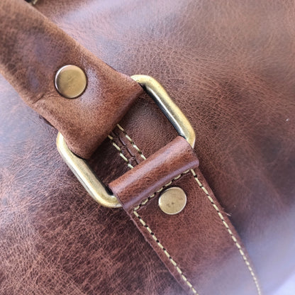 Bolso Mini Duffel en Cuero Crazy Horse