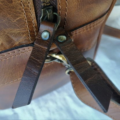 Bolso de viaje mini de cuero para damas brillante