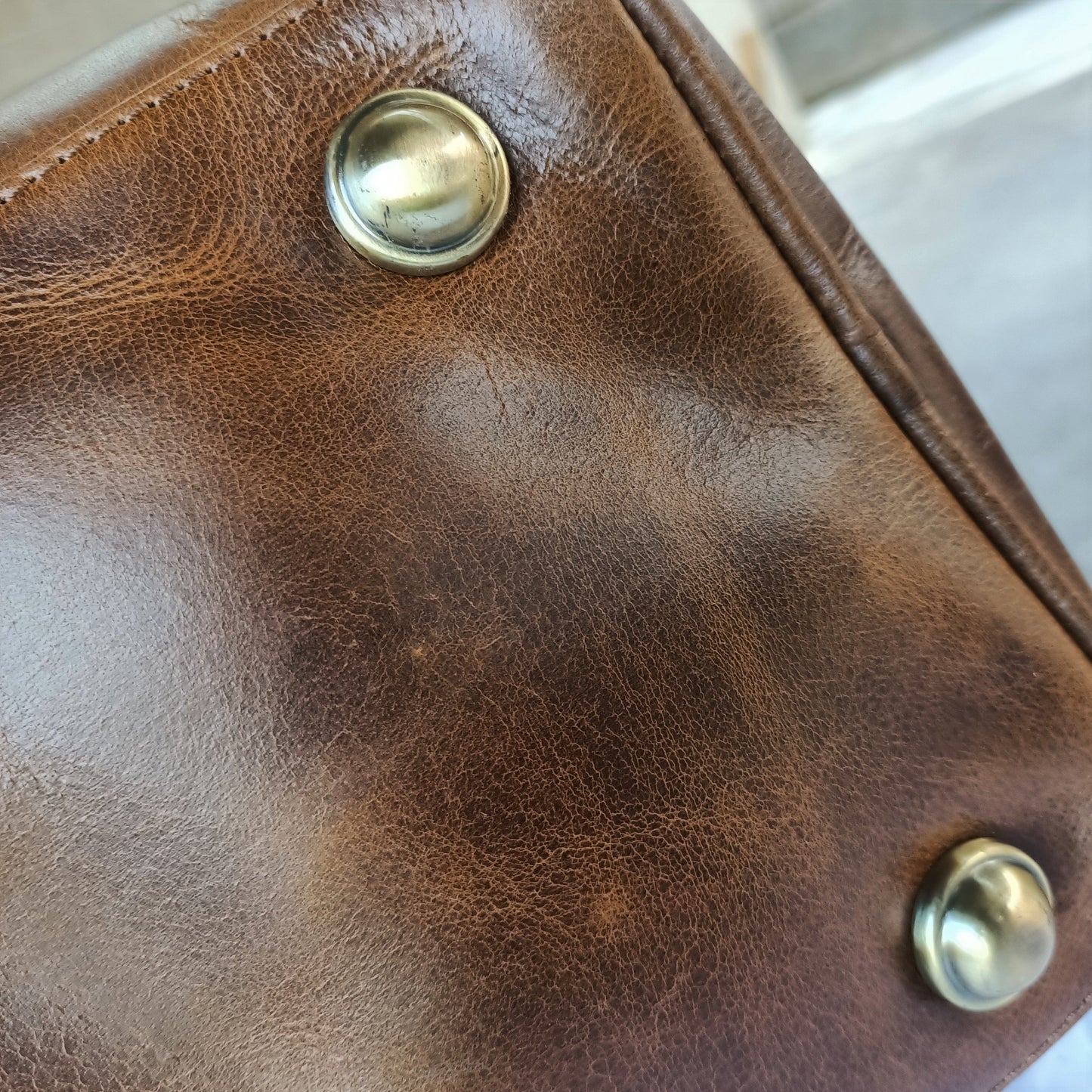 Bolso de viaje mini de cuero para damas brillante