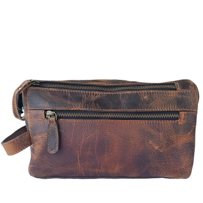 Bolsa de Aseo en Color Marrón Caza