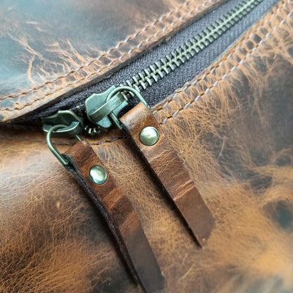 Bolsa de viaje de cera dura beige