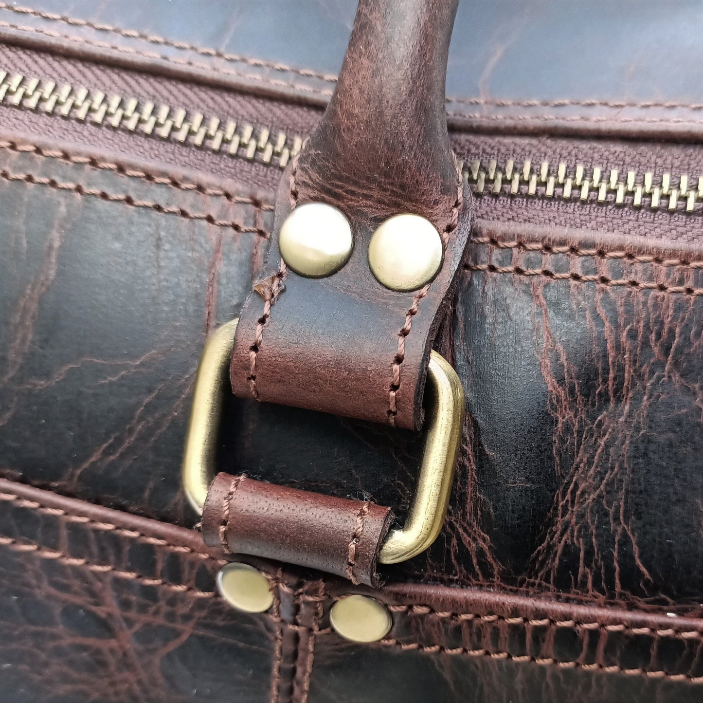 Bolsa de viaje de cuero encerado