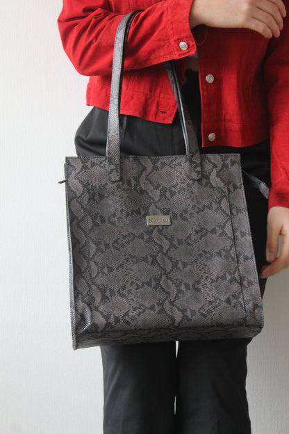 Cartera de Serpiente Gris María